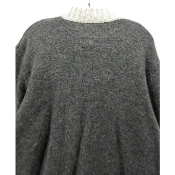 Woolrich Sweater XL Wool Henley Pullover Elbow Patches Blade Collar - Picture 7 of 12